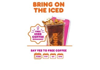 Free Iced Coffee Wednesdays at Dunkin