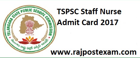 TSPSC Staff nurse admit card