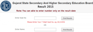 GSEB SSC Result By Name